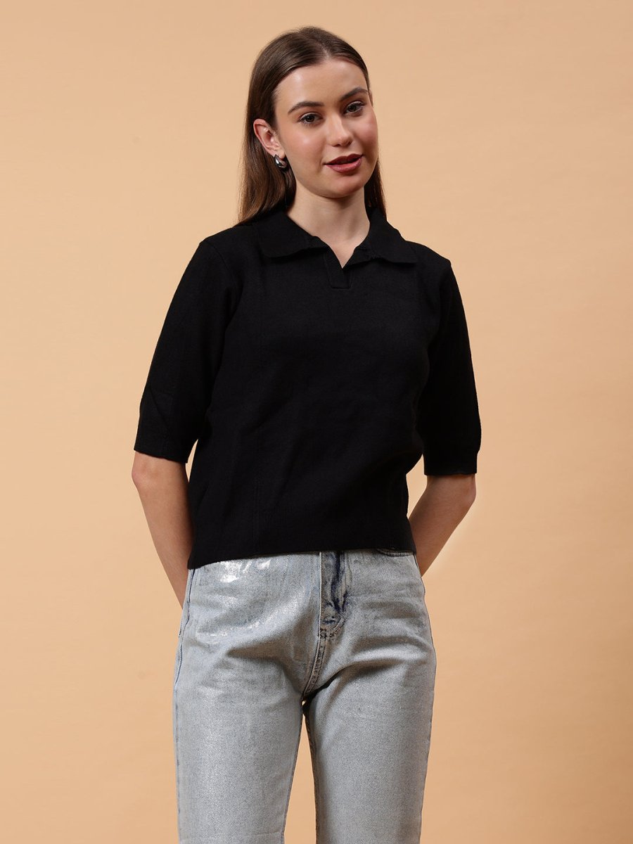 Gaiia Women Collared Winter Top - Off White - GAIIA